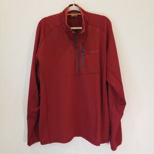 Orvis Mens 1/4 Zip Long Sleeve Pullover Dark Red X Large